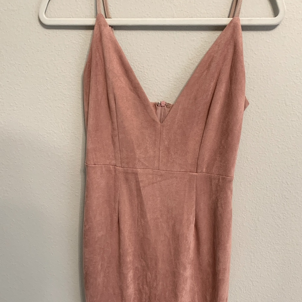 Dusty Rose Suede-like Dress